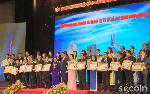 Secoin đạt danh hiệu Doanh nhân & Doanh nghiệp Thành phố Hồ Chí Minh tiêu biểu năm 2016